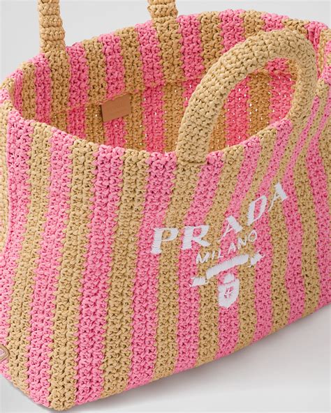 prada raffia tote bag crochet pattern|Prada large raffia tote.